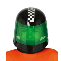 Casco negro de piloto carreras - 56 cm