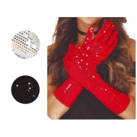 Guantes con lentejuelas largos de 39 cm