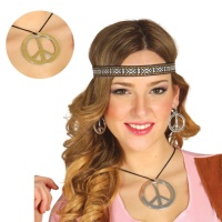 Conjunto hippie con cinta, pendientes y collar