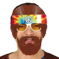Gafas hippie con barba castaña