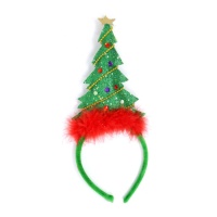 Diadema de árbol de Navidad decorado