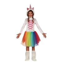 Disfraz de unicornio con capucha para niña