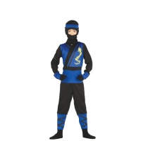 Disfraz de ninja negro y azul infantil