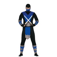 Disfraz de ninja negro y azul para hombre
