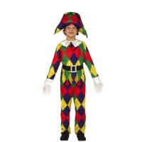 Disfraz de arlequín multicolor para niño