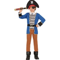 Disfraz de capitán pirata azul infantil