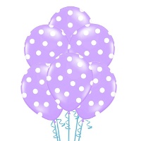 Globos de látex con puntos blancos de 30 cm - PartyDeco - 6 unidades