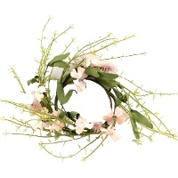 Corona decorativa para vela rosa de 20 cm