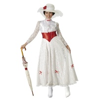 Disfraz de Mary Poppins blanco para mujer