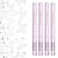 Cañón de confeti de mariposas blancas de 40 cm - 12 unidades