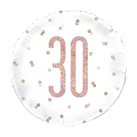 Globo de cumpleaños rosa dorado con número de 45 cm - Unique