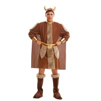 Disfraz de vikingo con capa, casco y cubre botas para hombre