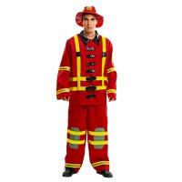 Disfraz de bombero rojo para hombre