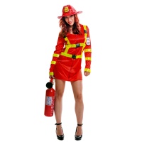 Disfraz de bombero rojo para mujer