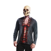 Camiseta disfraz de esqueleto con chaqueta