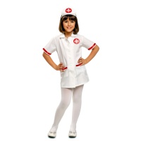 Disfraz de enfermera blanco con cofia para niña