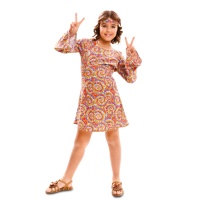 Disfraz de hippie psicodélico para niña