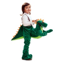 Disfraz de dinosaurio con jinete para niño