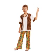 Disfraz de hippie con estampado de flores para niño