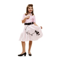 Disfraz de años 50 retro pink para niña