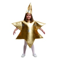 Disfraz de estrella navideña dorada infantil