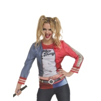 Camiseta disfraz de Harley supervillana para mujer