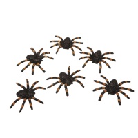 Blister arañas decorativas de - 7,5 cm - 6 unidades