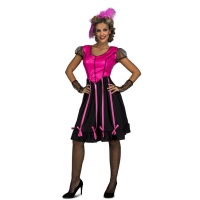 Disfraz de madame cabaret rosa para mujer