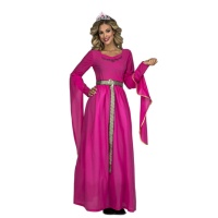 Disfraz de princesa medieval rosa para mujer