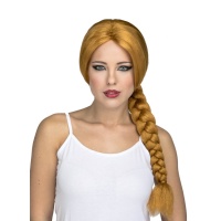 Peluca pelirroja con trenza larga