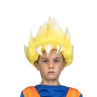 Peluca de Son Goku Saiyan en caja para niño