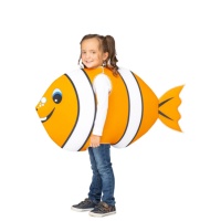 Disfraz de pez payaso naranja y blanco infantil