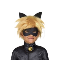 Peluca y antifaz de Cat Noir para niño