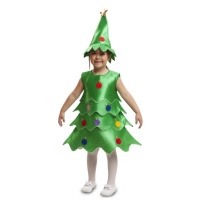 Disfraz de árbol de navidad con bolas de colores infantil