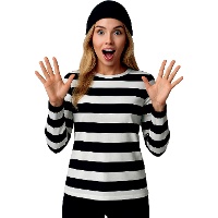 Camiseta de rayas blancas y negras para mujer