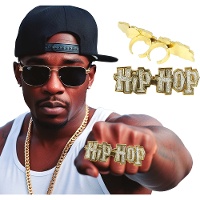 Anillo dorado de Hip Hop dorado