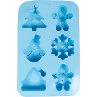 Molde de diseños navideños de silicona de 16 x 25 cm - 6 cavidades
