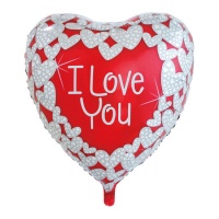 Globo de corazón XL de I love you de 92 cm