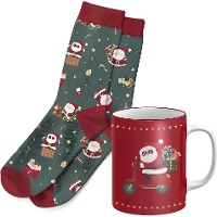 Set regalo de taza y calcetines de Papá Noel