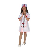 Disfraz de enfermera con cofia y delantal para niña