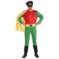 Disfraz de superhéroe rojo y verde para hombre