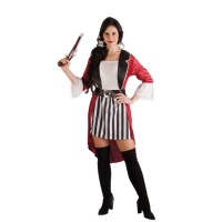Disfraz de pirata corsario inglés para mujer