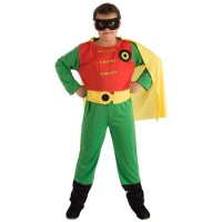Disfraz de superhéore rojo y verde para niño