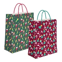 Bolsa regalo de 23 x 18 x 10 cm de Navidad figuritas - 1 unidad