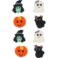 Figuras de azúcar de Halloween de bruja y gato - Wilton - 8 unidades