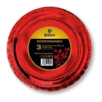 Platos de 28 cm de cartón metalizados - 3 unidades