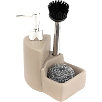 Dispensador de jabón con cepillo y estropajo de colores - 1 unidad