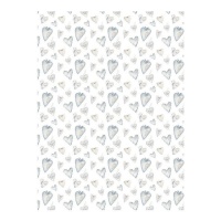 Papel cartonaje de corazones azules de 32 x 43,5 cm - Artis decor - 5 unidades