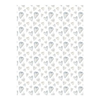 Papel cartonaje de corazones azules de 32 x 43,5 cm - Artis decor - 5 unidades