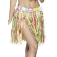 Falda hawaiana multicolor con flores